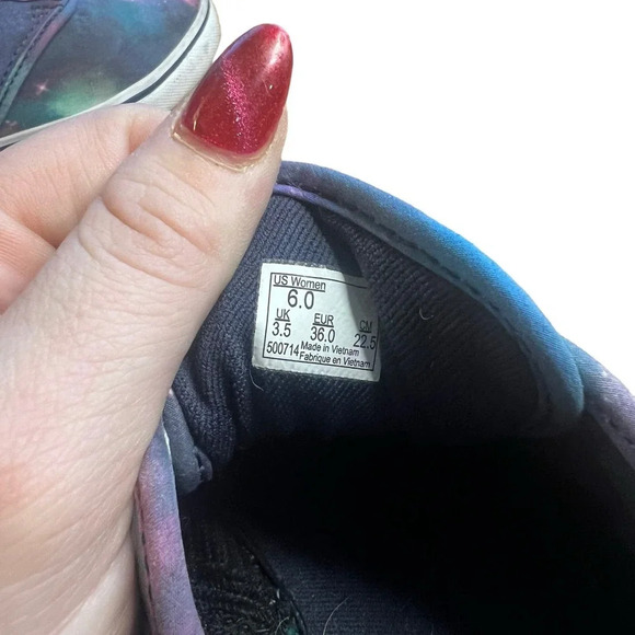 Vans Off The Wall Women's 6 Blue Cosmic Galaxy Skate Sneakers Lace Up - Picture 10 of 10